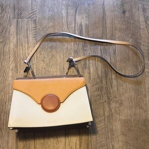 Danse Lente Mini Phoebe Leather Tan Cream, Brown & Pink Crossbody Bag *